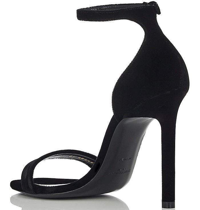Saint Laurent "Amber" black velvet sandals