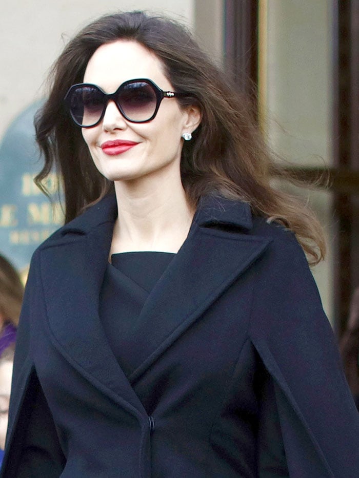 Angelina Jolie wearing her trusty Fendi sunglasses