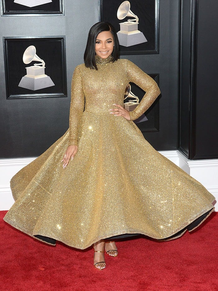 Ashanti at the 2018 Grammy Awards held at Madison Square Garden in New York City on January 28, 2018.