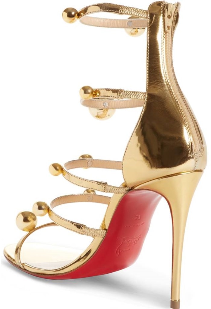 Atonana Ornament Sandals in Gold Patent Leather