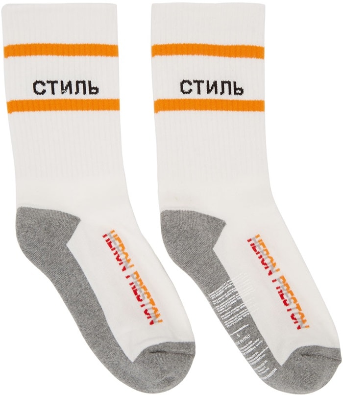 Heron Preston White 'CTNMB' Socks