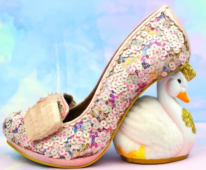 Irregular Choice 'Savan' Swan Heels in Pink