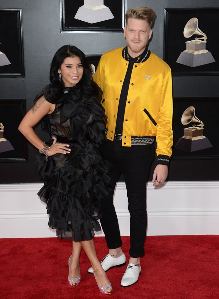 Scott Hoying and Kirstin Maldonado at the 2018 Grammy Awards held at Madison Square Garden in New York City on January 28, 2018