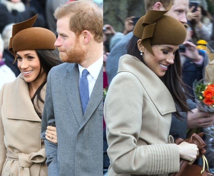 Meghan Markle with Prince Harry for the Christmas Day church service at Sandringham