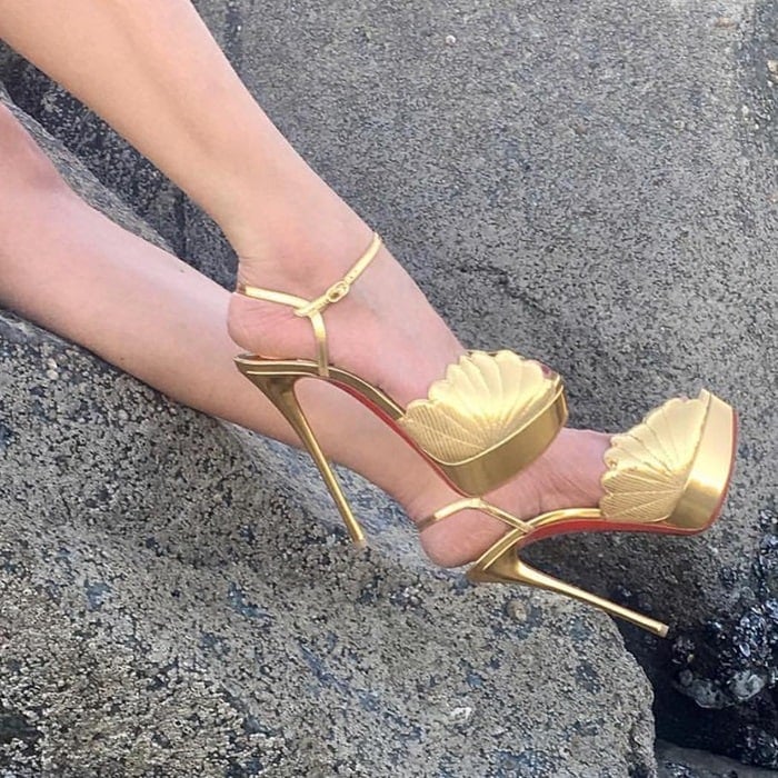 'Botticella Alta' Platform Sandals in Gold
