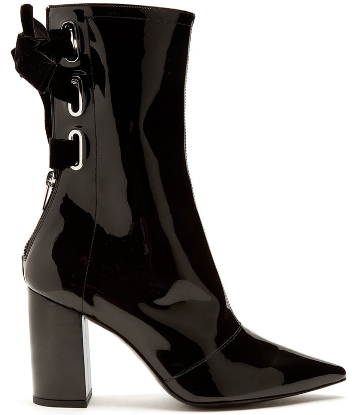 Clergerie X Self-Portrait Kibbon patent-leather ankle boots