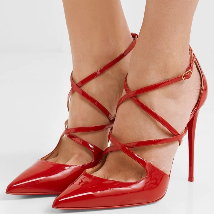 'Crossfliketa' pumps in red patent leather