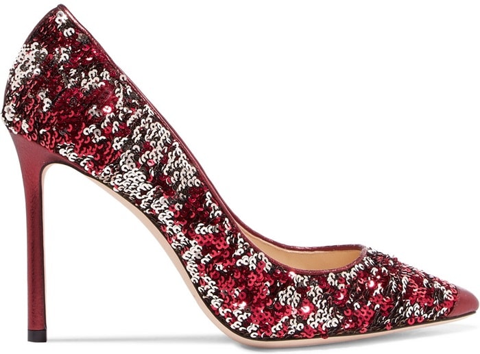 This sparkling pair featuring sparkling double-faced sequins is part of a festive party capsule