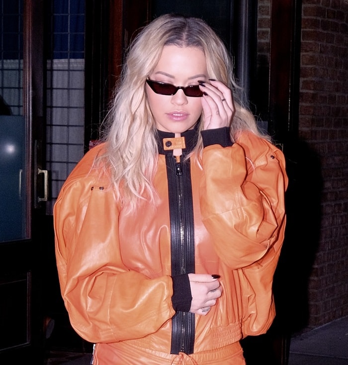 Rita Ora wearing 'Le Skinny' sunglasses by Poppy Lissiman