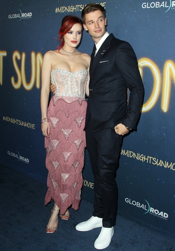 Bella Thorne cozied up to co-star Patrick Schwarzenegger the premiere of their new movie 'Midnight Sun'