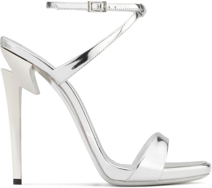 Mirrored patent leather 'G Heel' sandal with 'sculpted' heel