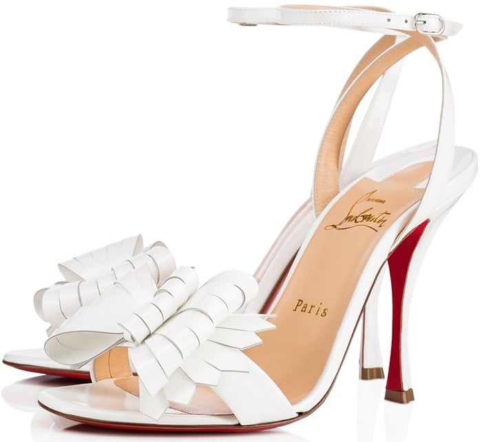 Kiltie-Style Bow 'Miss Valois' Patent Red Sole Sandals