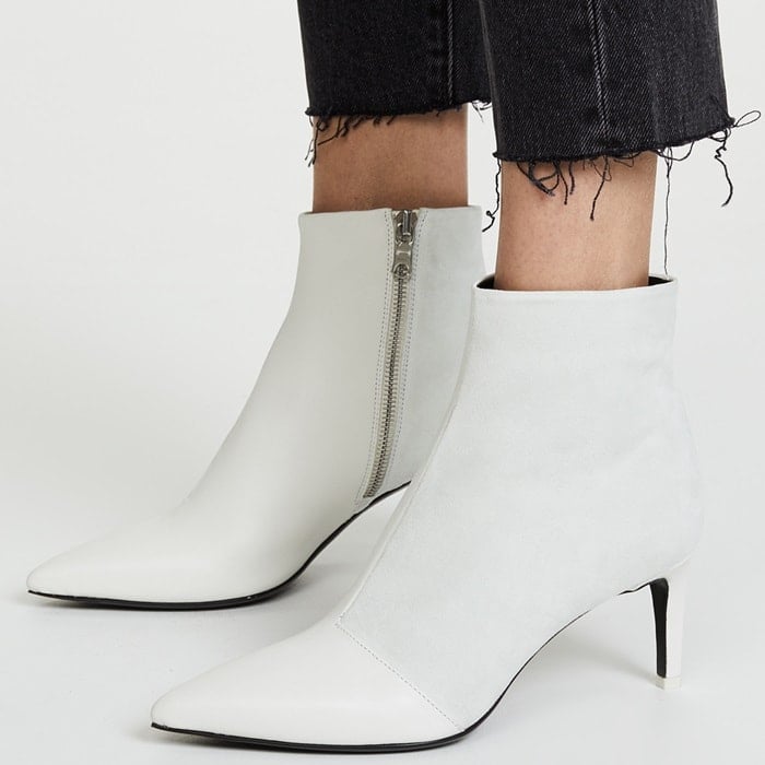 White Beha Pointy Toe Booties