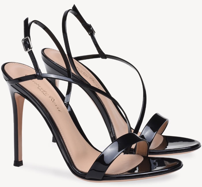 Gianvito Rossi 'Manhattan' Sandals in Black Patent