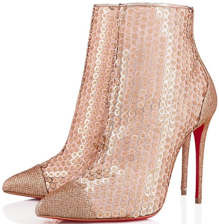 Shiny creamy Colombe cotton-lurex blend in a diamond pattern gives extra shine to the superfine 100mm heel