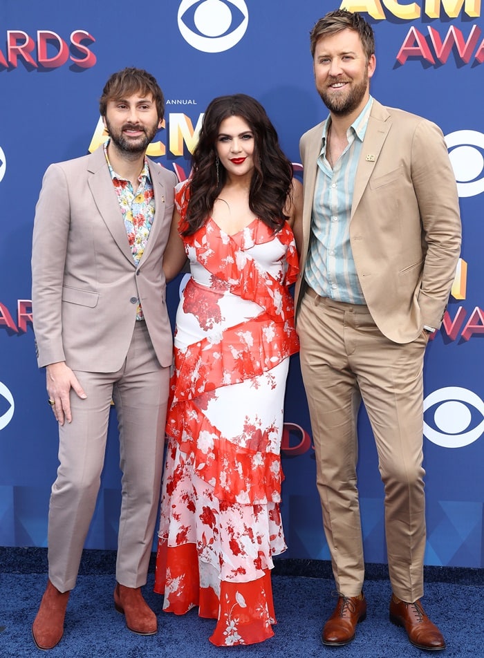 Hillary Scott, Charles Kelley, and Dave Haywood of 'Lady Antebellum' at the 2018 Academy of Country Music Awards