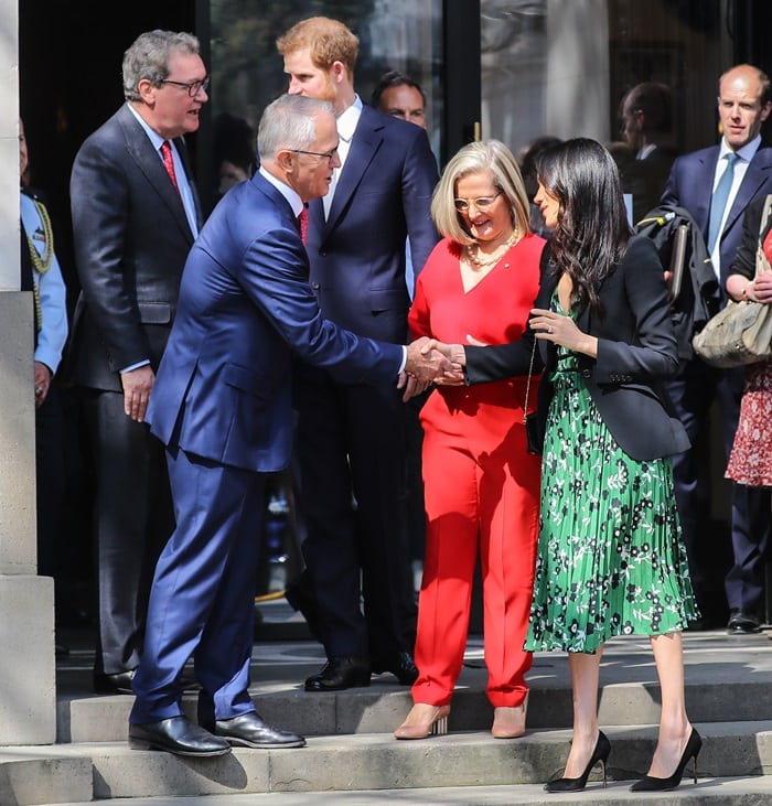 Prince Harry and Meghan Markle arrive at Australia House in London on April 21, 2018, to meet with the Australian High Commissioner in the lead up to Invictus Games