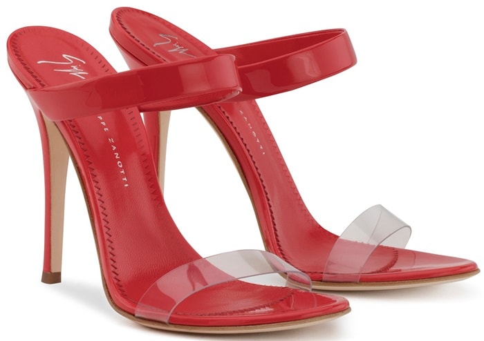 Plexi and red patent leather 'New Darsey' mules