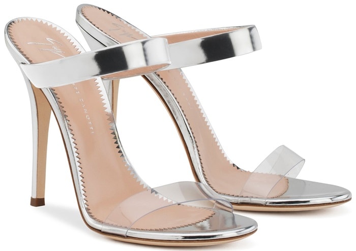 Plexi and silver patent leather 'New Darsey' mules