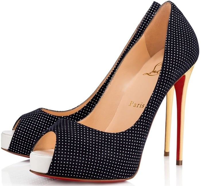 'New Very Prive' Suede Polka Dots Peep Toe Pumps