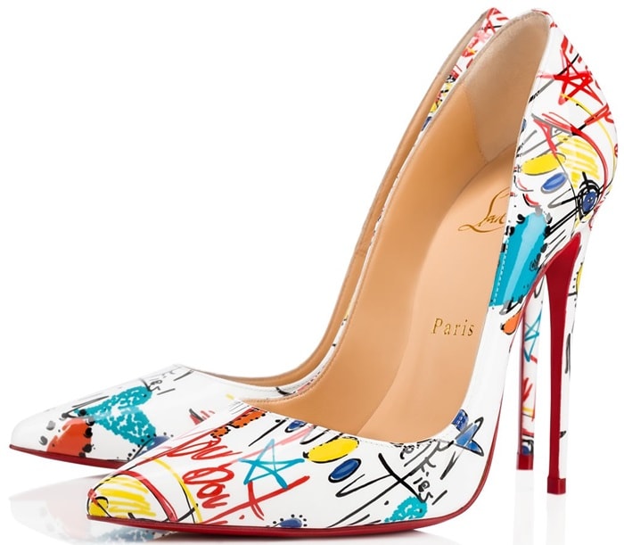 White 'So Kate' Loubitag Red Sole Pumps