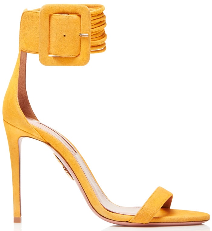 Aquazzura Casablanca sandals sunshine yellow suede