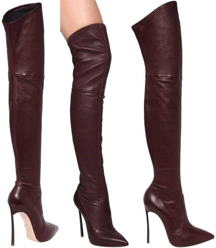 Casadei Red 120mm Blade Stretch Leather Boots