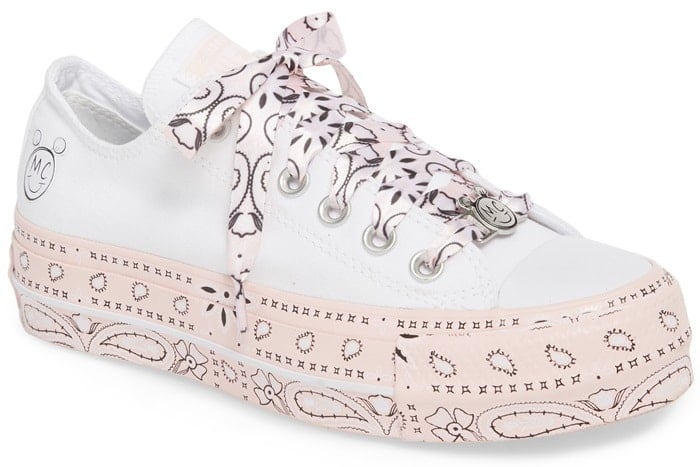 Converse platform sneaker that's bandana-patterned from laces to sole