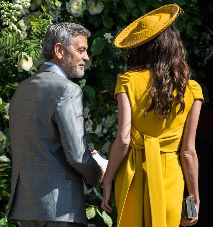 George Clooney and Amal Clooney arrive for the Royal Wedding