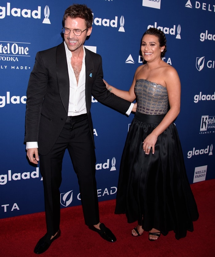 Lea Michele and Brad Goreski at the 2018 GLAAD Media Awards at the Hilton Midtown Hotel in New York City on May 5, 2018