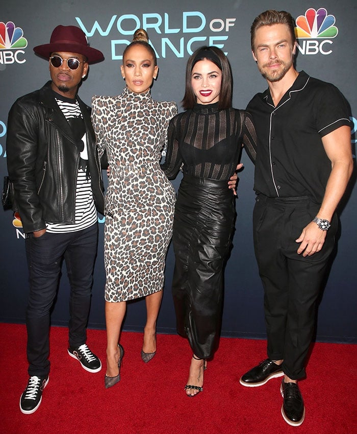 Jennifer Lopez and Jenna Dewan flanked by Ne-Yo and Derek Hough at the "World of Dance" For Your Consideration event.