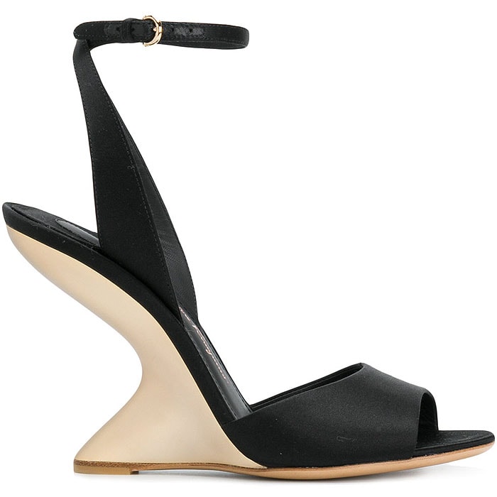 Salvatore Ferragamo 'Arsina' curved-wedge sandals black