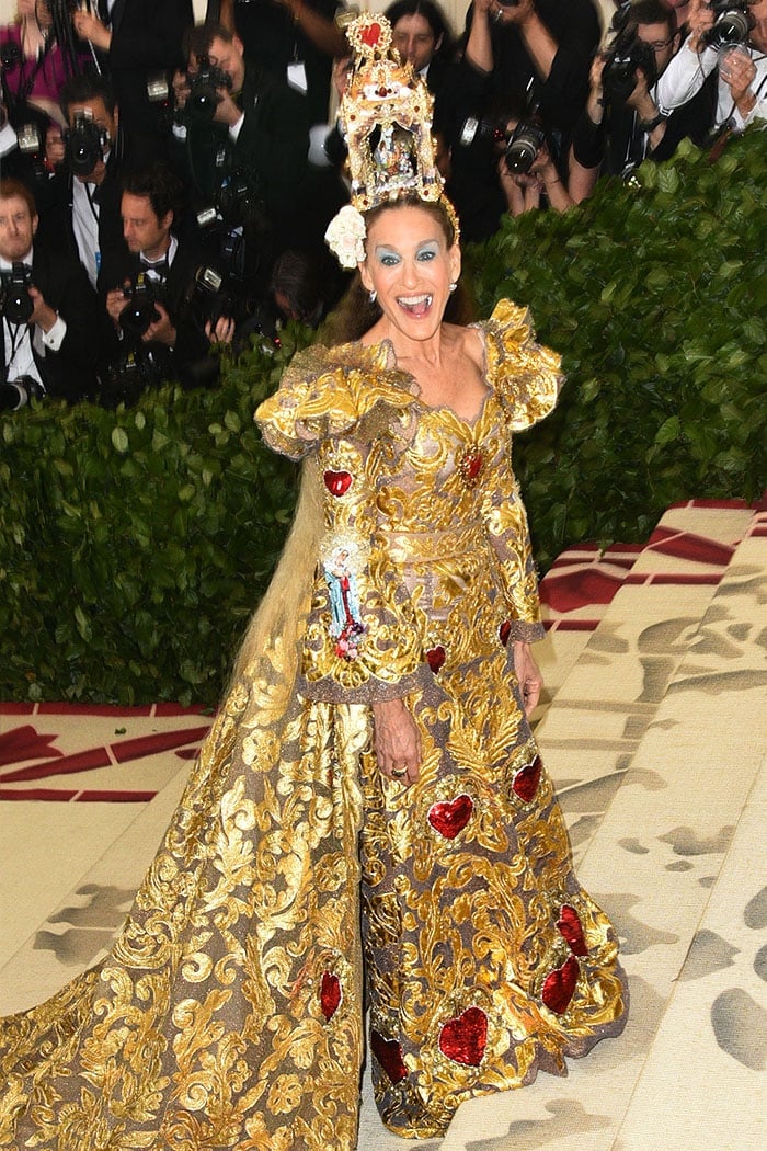 Sarah Jessica Parker in a Dolce & Gabbana gown at the 2018 Met Gala.