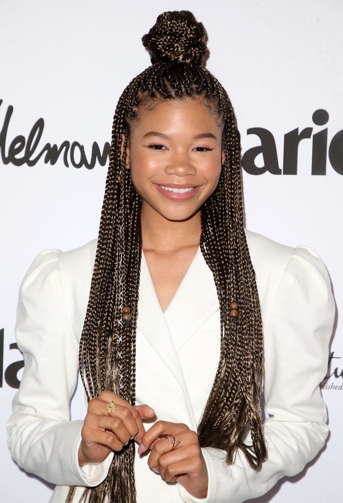 Storm Reid at the Marie Claire Fresh Faces issue celebration in Los Angeles on April 27, 2018