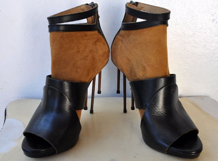 ACNE Gemini Suede Leather Sandal Booties Rusted Nail Heels