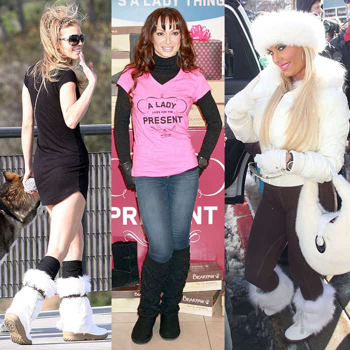 Celebrities wearing Bearpaw sheepskin boots