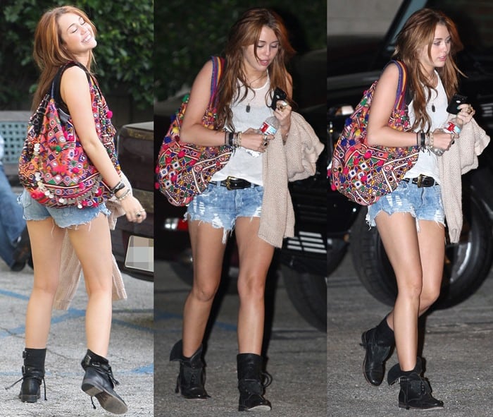 Miley Cyrus after visiting a recording studio in North Hollywood