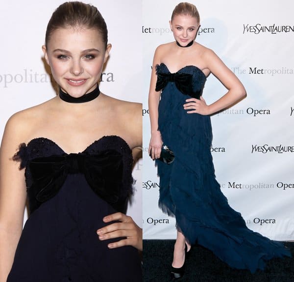Chloë Grace Moretz embraces sophistication in a YSL dress at the Jules Massenet's Manon premiere, March 2012