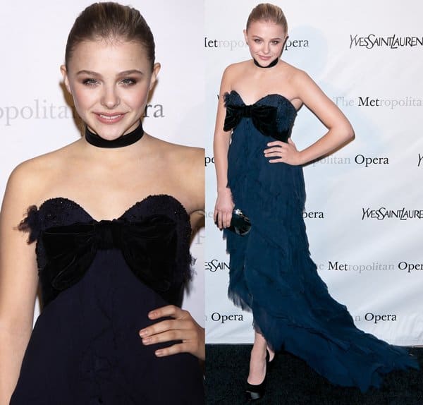 Chloe Moretz embraces sophistication in a YSL dress at the Jules Massenet's Manon premiere, March 2012