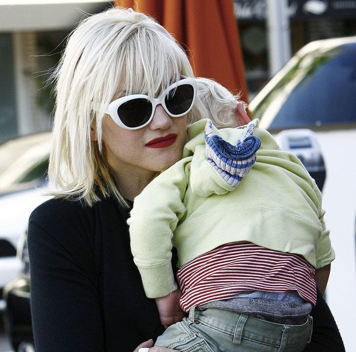 Gwen Stefani wearing a flowy, Japanese street fashion-inspired attire