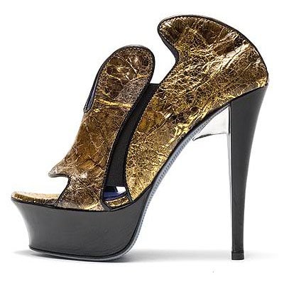 Raphael Young 301-04 Crushed Gold Platform Stiletto