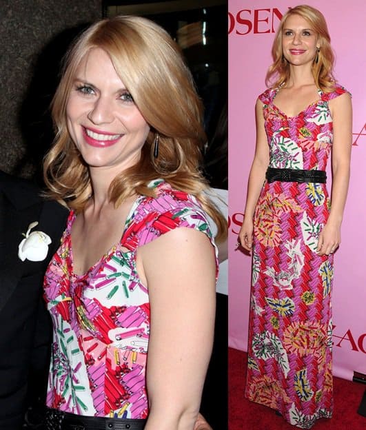 Claire Danes in a stunning Zac Posen bright printed dress, a highlight from the Target collaboration