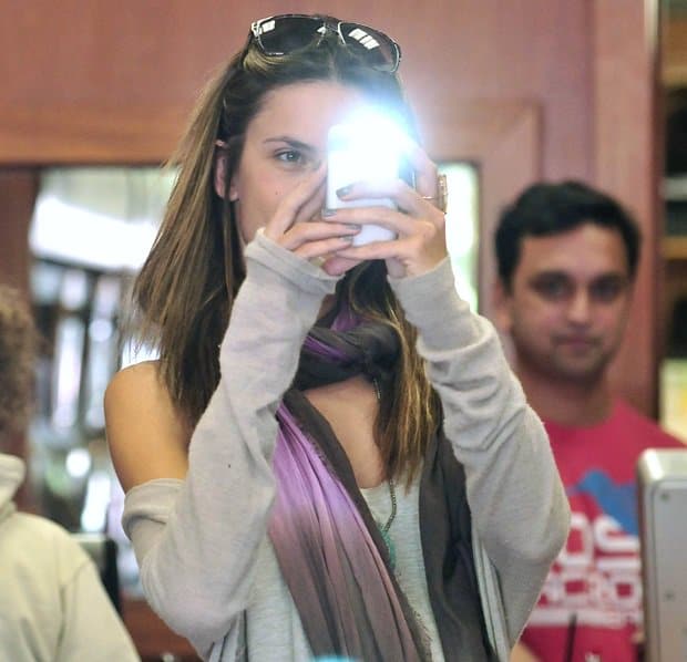 Alessandra Ambrosio out shopping for a cellphone in New York City