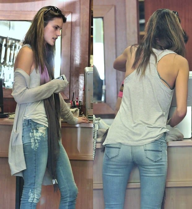 Alessandra Ambrosio stopped by an AT&T store in New York City on Friday to activate her new Blackberry