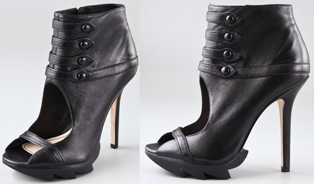 Camilla Skovgaard Open Toe Button Booties on Lug Sole