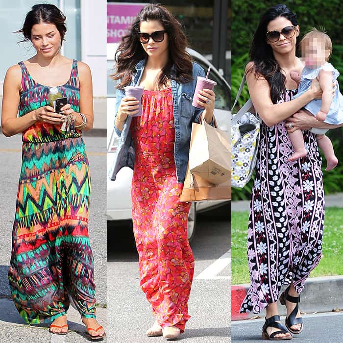 Jenna Dewan-Tatum showcases how to rock printed maxi dresses, seen in various locations across Los Angeles, CA (2012-2014)