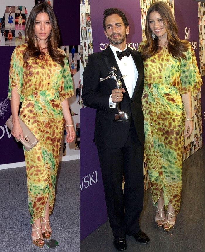 Designer Marc Jacobs and Jessica Biel attend the 2010 CFDA Fashion Awards at Alice Tully Hall at Lincoln Center in New York City on June 7, 2010