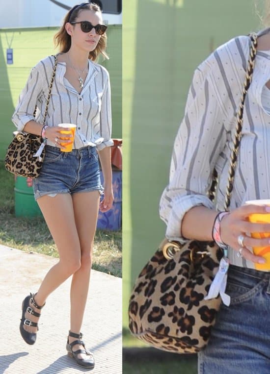 Alexa Chung embraces the leopard-print trend with style at the 2010 Glastonbury Music Festival, Worthy Farm, Pilton, June 25, 2010