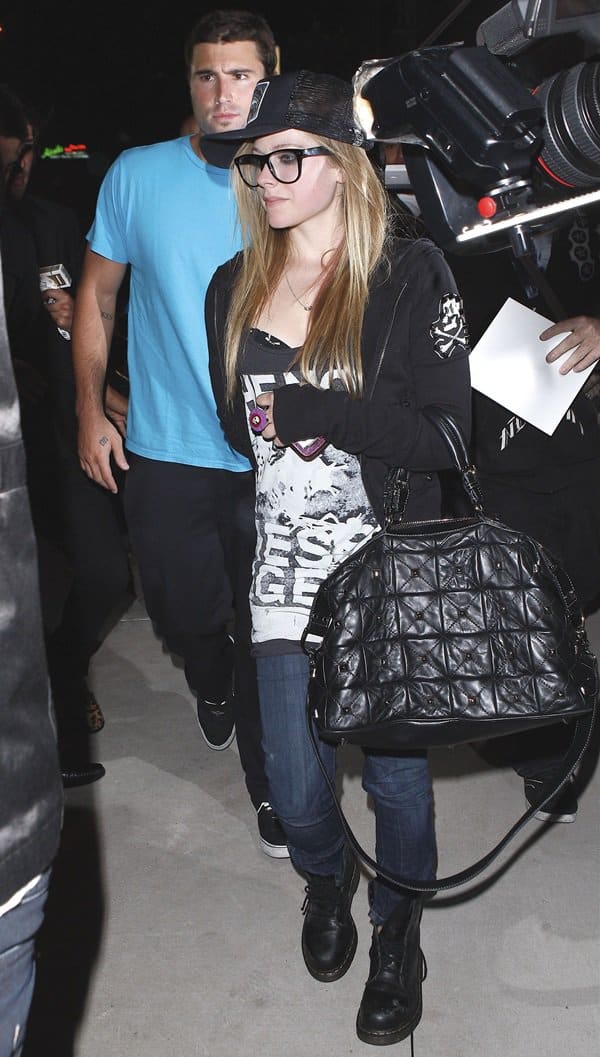 Avril Lavigne and Brody Jenner head to Lindsay Lohan's belated birthday party at Las Palmas nightclub in Los Angeles