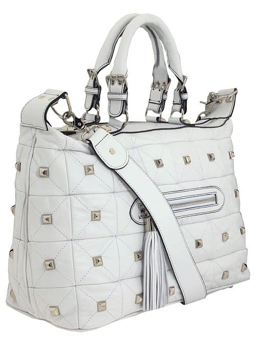 Betsey Johnson So Quilty Large Satchel in Ivory